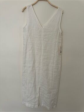 MATE the Label Organic Linen Tank Center Seam Dress White NWT Size Small